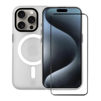 Kit Capa case capinha Magsafe Pro Transparente e Pelicula Ultra Glass para iPhone 15 Pro -