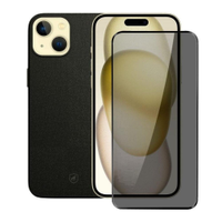Kit Capa case capinha Couro Dual Preta e Pelicula Defender Pro Privacidade para iPhone 15