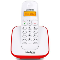 Telefone Intelbras Sem Fio TS3110 Branco e Vermelho